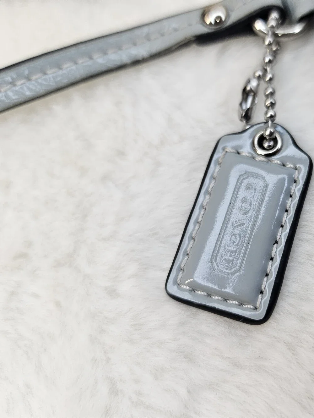 Coach Gray Signature Wristlet Pouch